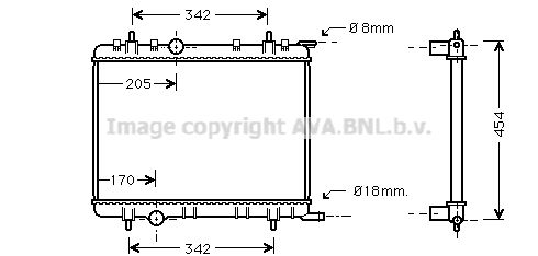 AVA QUALITY COOLING Радиатор, охлаждение двигателя PE2211